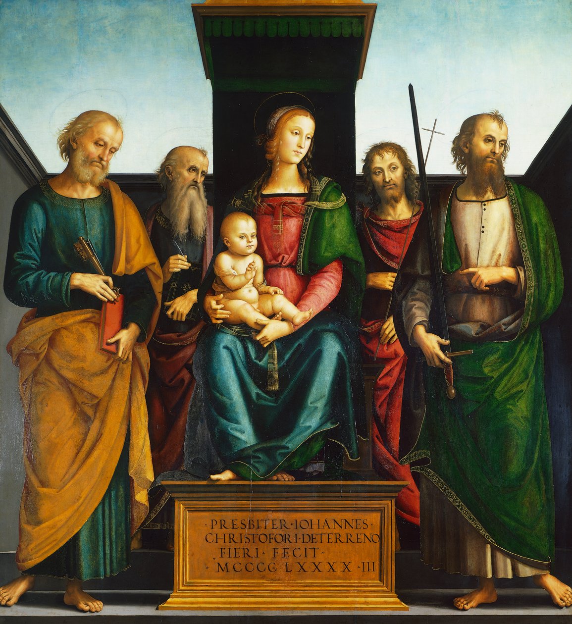 Madonna col Bambino in trono con i santi Giovanni Battista, Pietro, Paolo e Giovanni Evangelista, di Pietro Perugino da Pietro Perugino