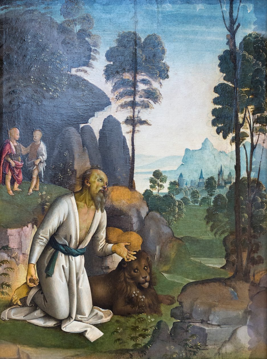 San Girolamo penitente con il bambino Gesù e san Giovanni Battista da bambino da Pietro Perugino