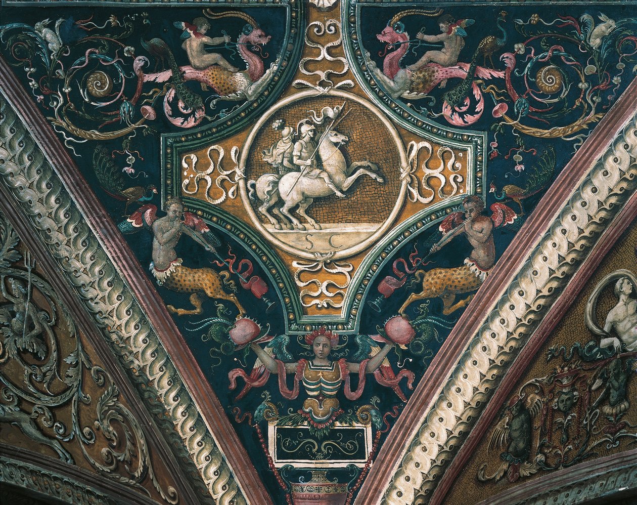 Pianeti e motivi decorativi grotteschi da Pietro Perugino