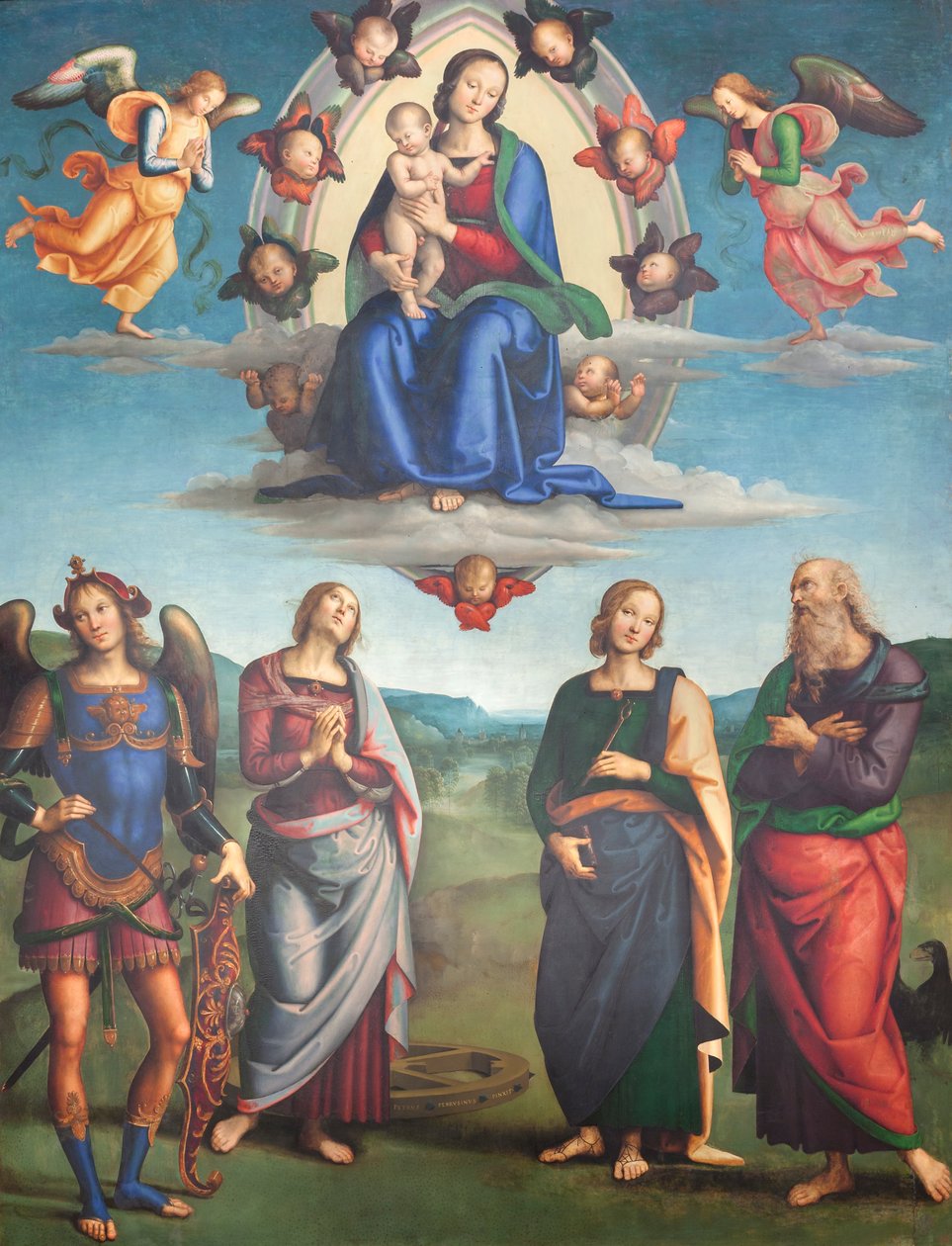 Vergine con bambino in gloria con santi da Pietro Perugino