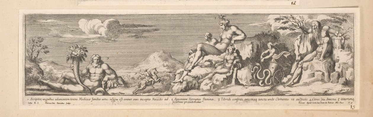 Allegoria del percorso tra Roma e Firenze da Pietro Sante Bartoli