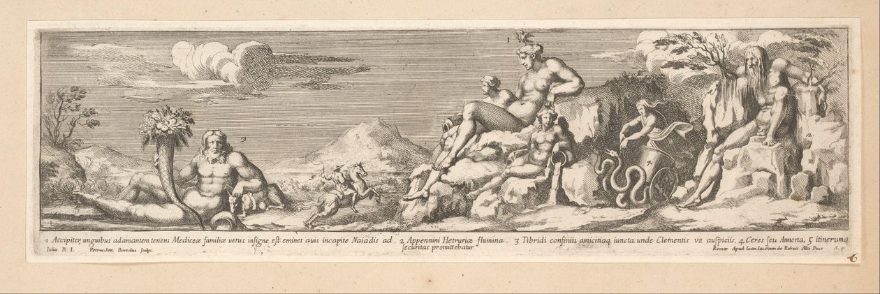 Allegoria del percorso tra Roma e Firenze da Pietro Sante Bartoli