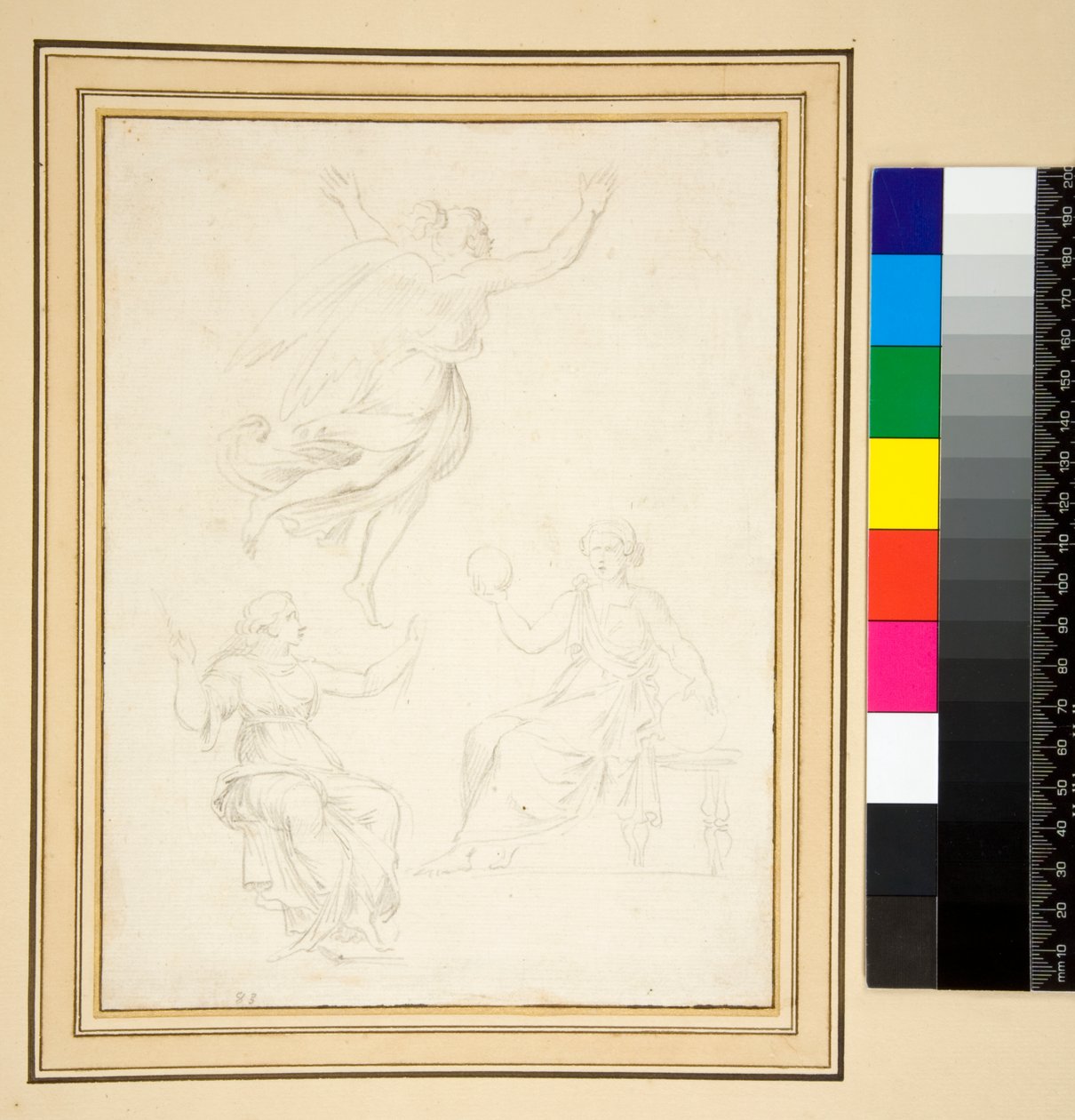 Due figure femminili drappeggiate sedute da Pietro Santi Bartoli