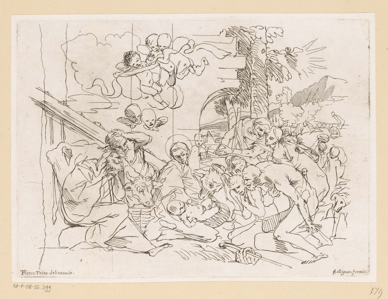 Adorazione dei pastori da Pietro Testa