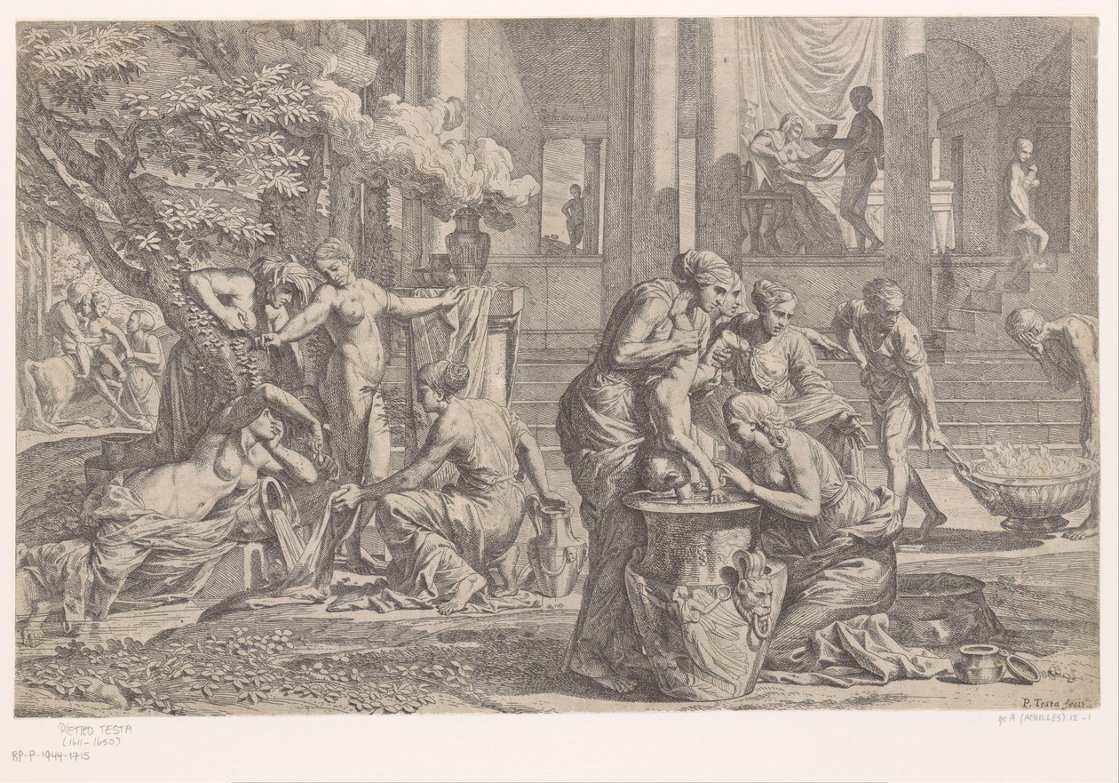 Achille immerso nelle acque dello Stige da Pietro Testa