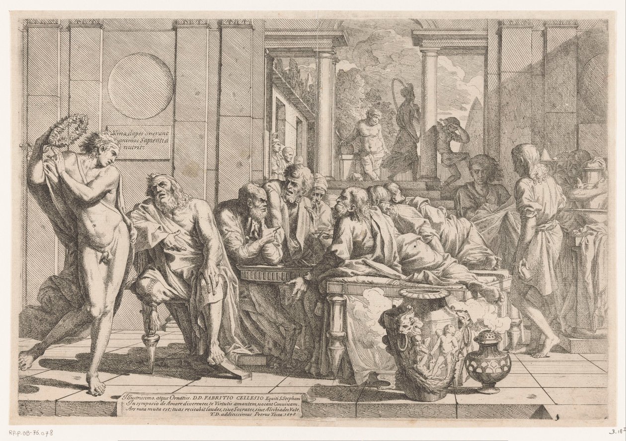 Alcibiade interrompe la conversazione tra Socrate e i suoi amici da Pietro Testa