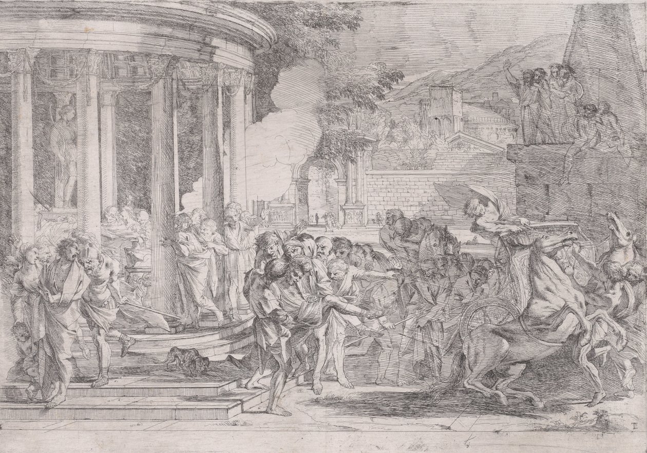 Sinorix portato dal tempio di Artemide cercando di sfuggire agli effetti del veleno da Pietro Testa