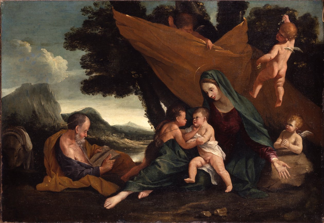 Il riposo durante la fuga in Egitto da Pietro Testa