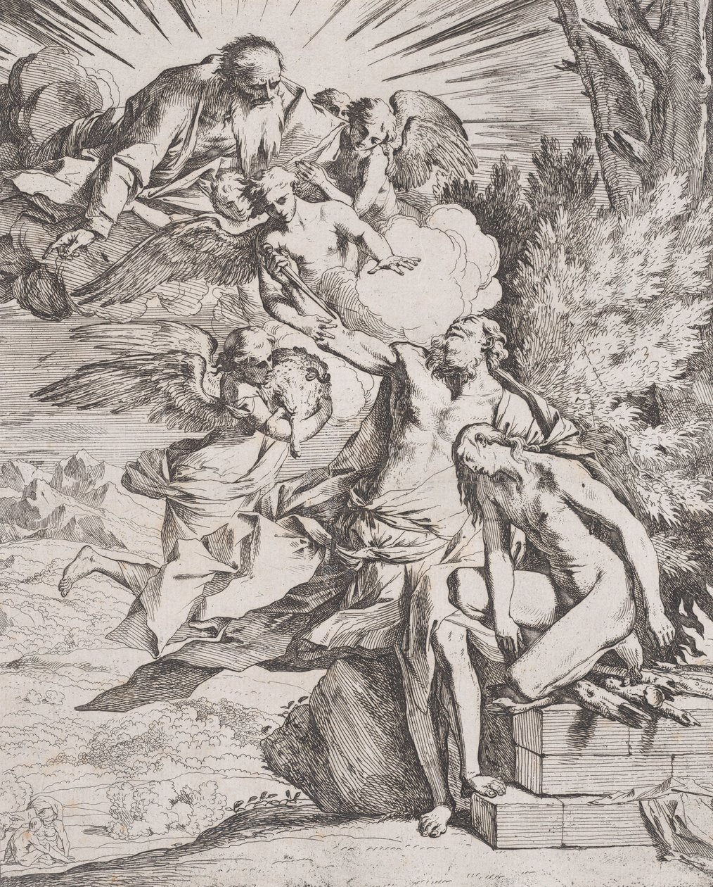 Il sacrificio di Isacco da parte di suo padre Abramo, ca. 1640-42 da Pietro Testa