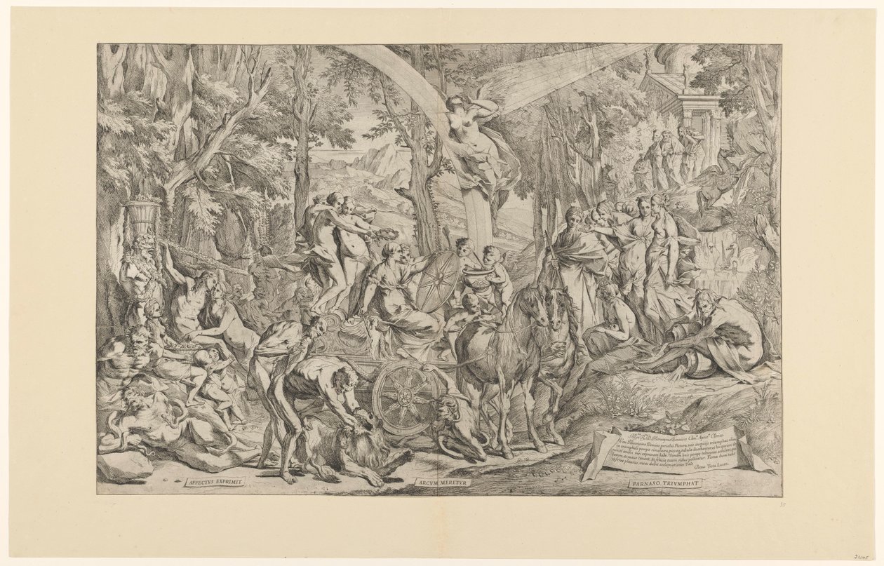 Trionfo della pittura sul Parnaso da Pietro Testa