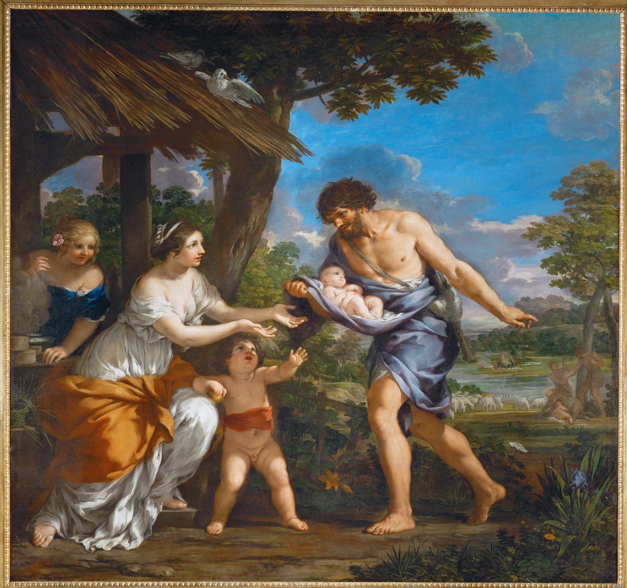 Romolo e Remo trovati da Faustus ... da Pietro da (1596-1669) Cortona