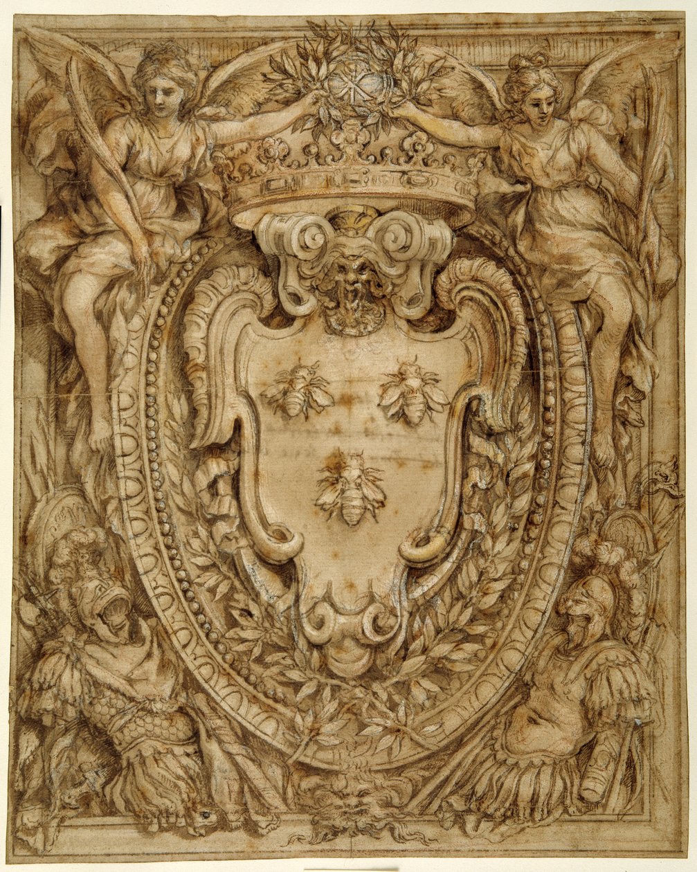 Stemma di Don Taddeo Barberini, Principe di Palestrina da Pietro da Cortona