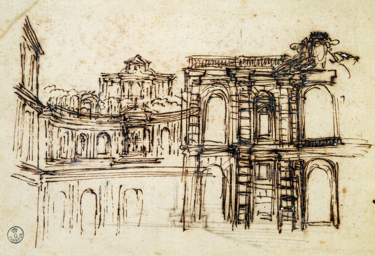 Studio per teatro in Palazzo Pitti a Firenze da Pietro da Cortona