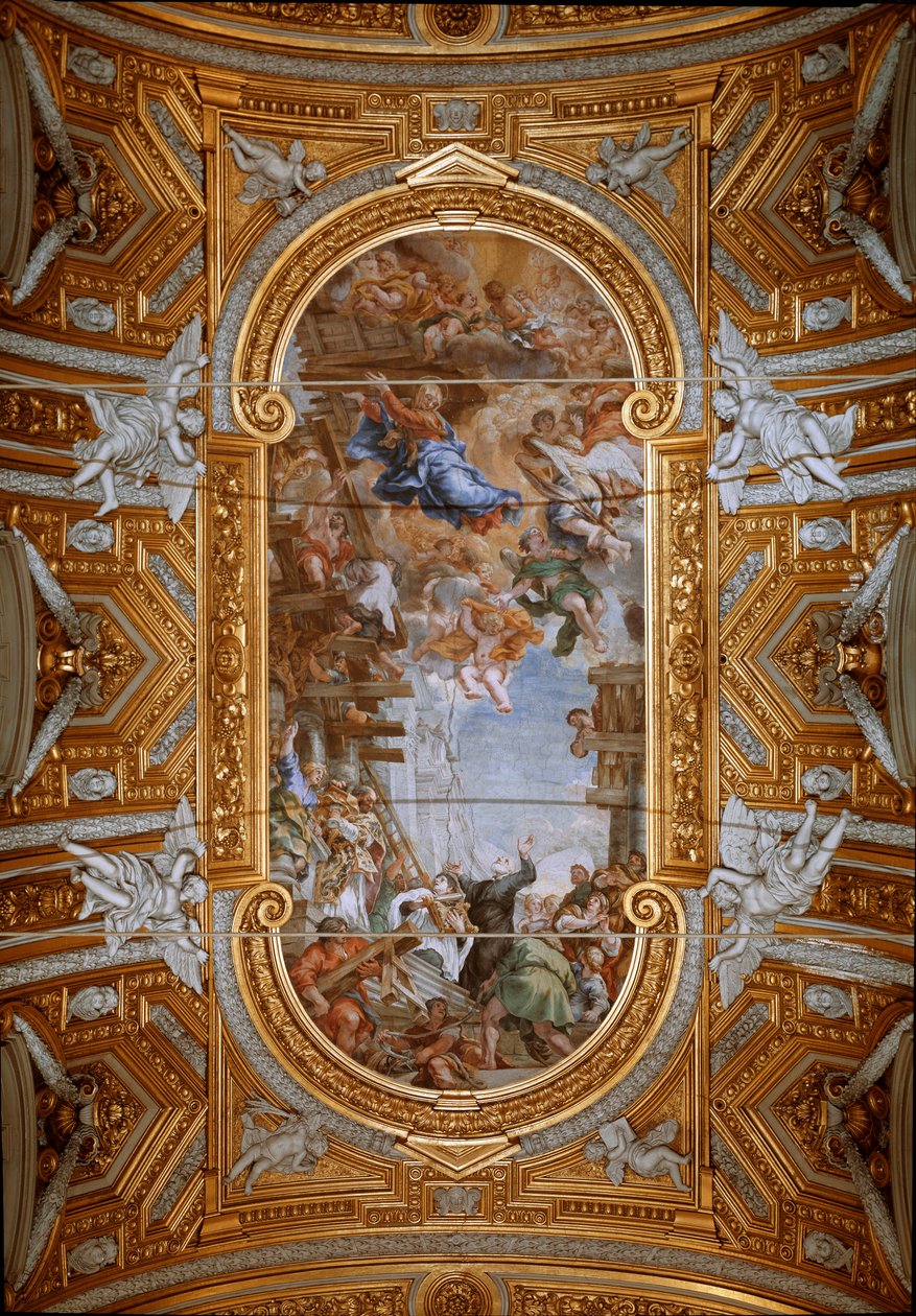 La Vergine appare a San Filippo Neri durante la costruzione della chiesa da Pietro da Cortona