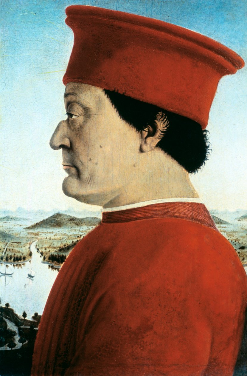 Ritratto di Federico da Montefeltro, Duca di Urbino, c. 1465 da Pietro della Francesca