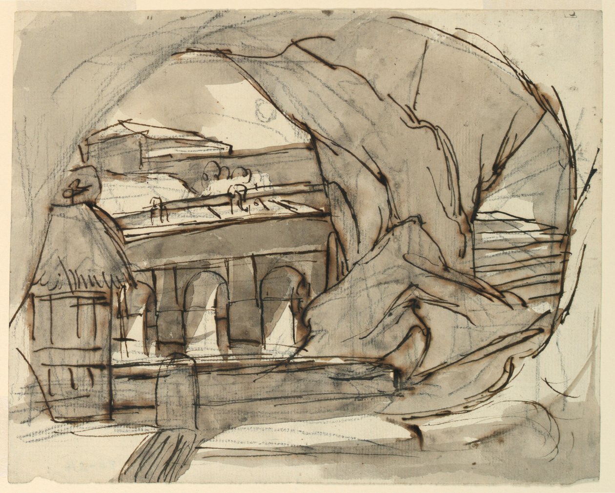 Progetto scenografico, grotta da Pietro di Gottardo Gonzaga