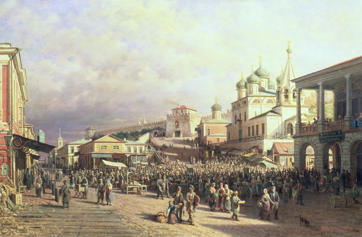 Mercato a Nishny, Novgorod, 1872 da Piotr Petrovitch Weretshchagin