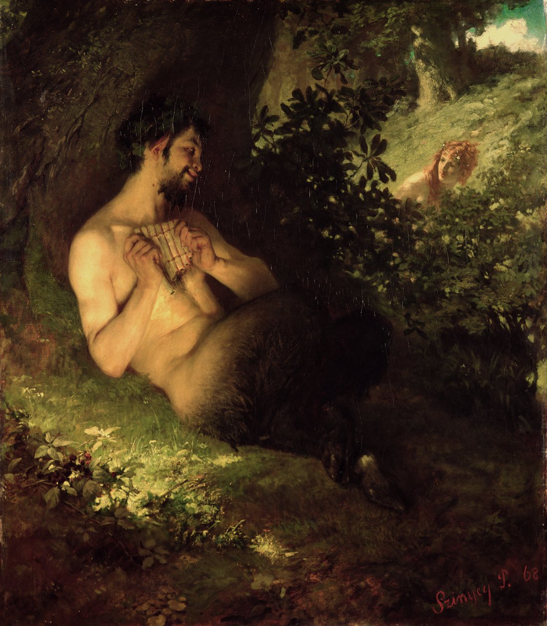 Fauno e Ninfa, 1868 da Pál Szinyei Merse