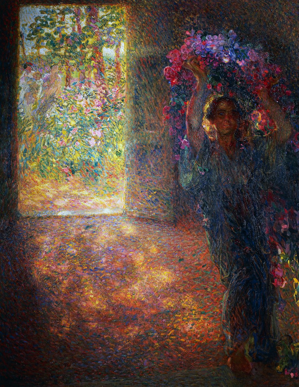 Casa dei fiori, ca 1910, di Plinio Nomellini, olio su tela, Italia, XX secolo da Plinio Nomellini