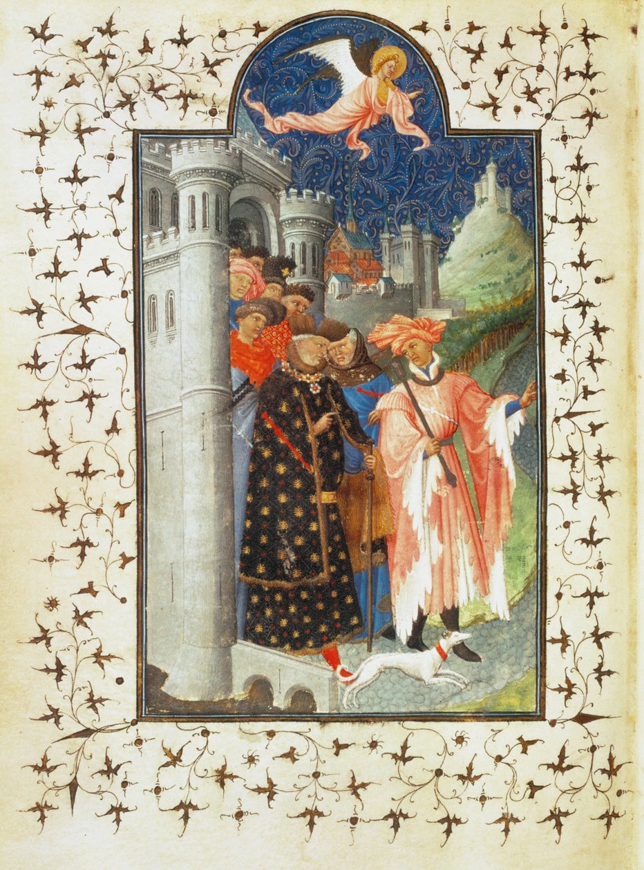 Il duca Jean de Berry lascia il suo castello per un viaggio - Il duca Jean de Berry lascia il suo castello per un viaggio ... da Pol de Limbourg