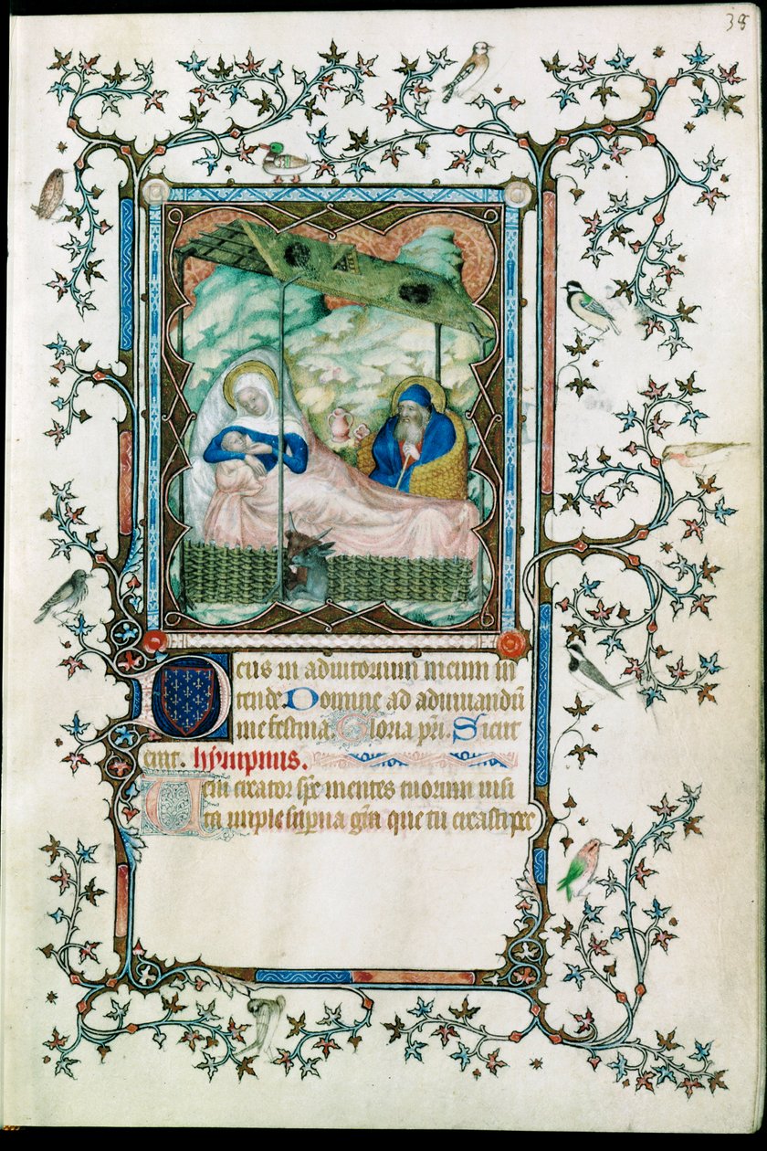 Natività. Dalle Petites heures du Duc de Berry ... da Pol de Limbourg