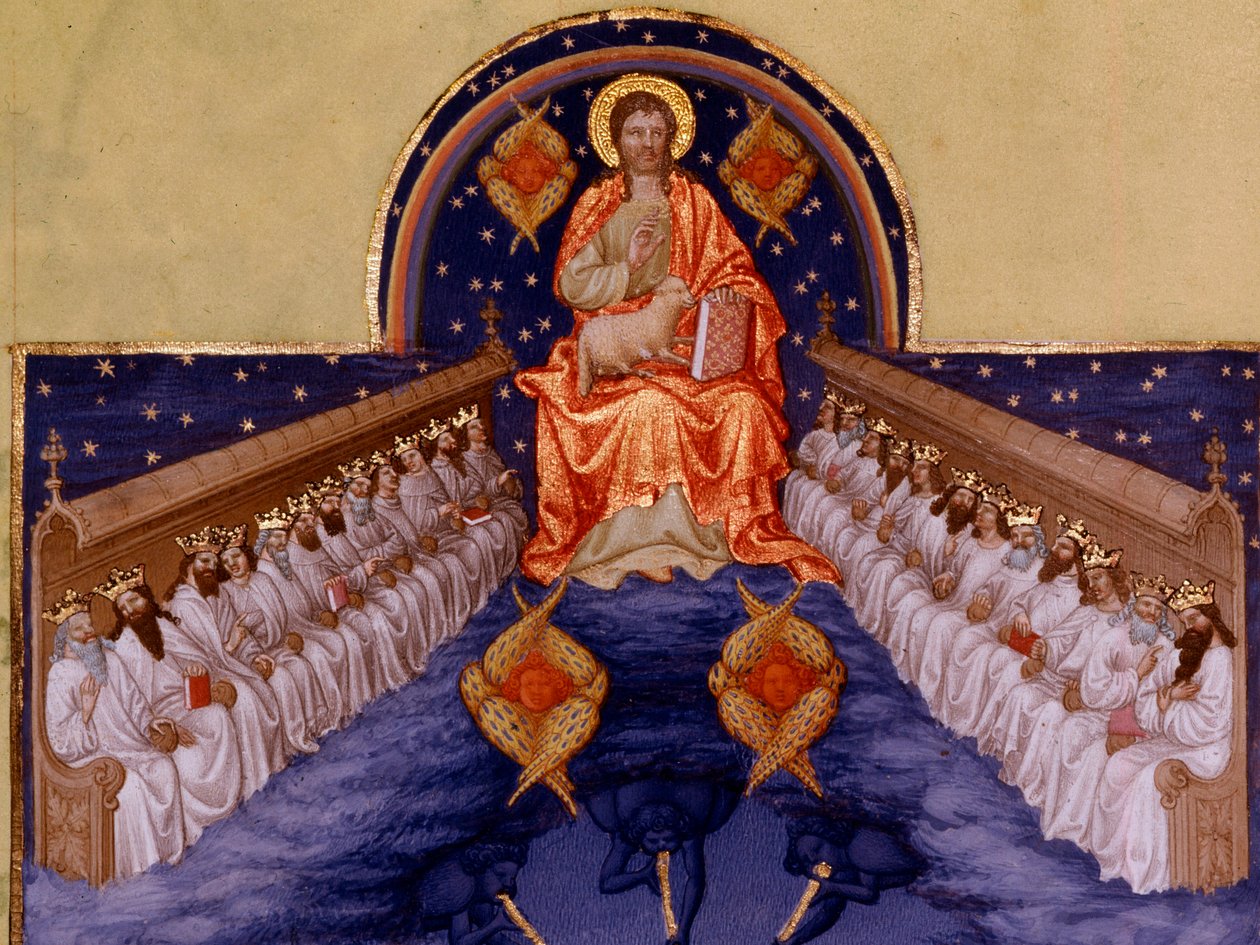 San Giovanni a Patmos. Miniatura in "Le Très Riches Heures du Duc de Berry" da Pol de Limbourg