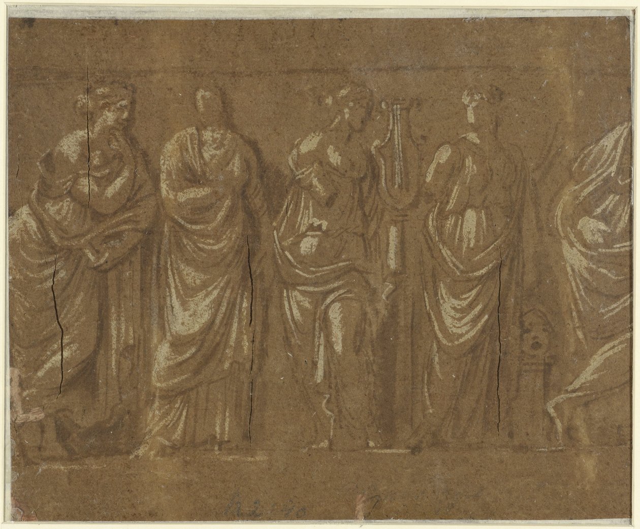Fila di muse da Polidoro da Caravaggio (possibly)