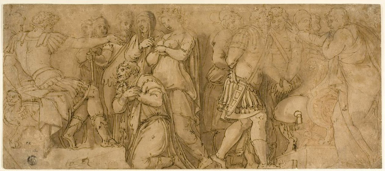 Famiglia di Dario davanti ad Alessandro; Prigionieri davanti a un Senatore da Polidoro da Caravaggio