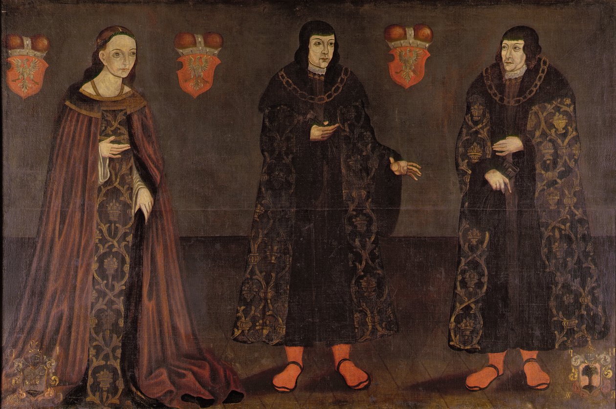 Ritratto di Stanislaw, Janus III e Anna, Duchi di Mazovia, 1620-40 da Polish School