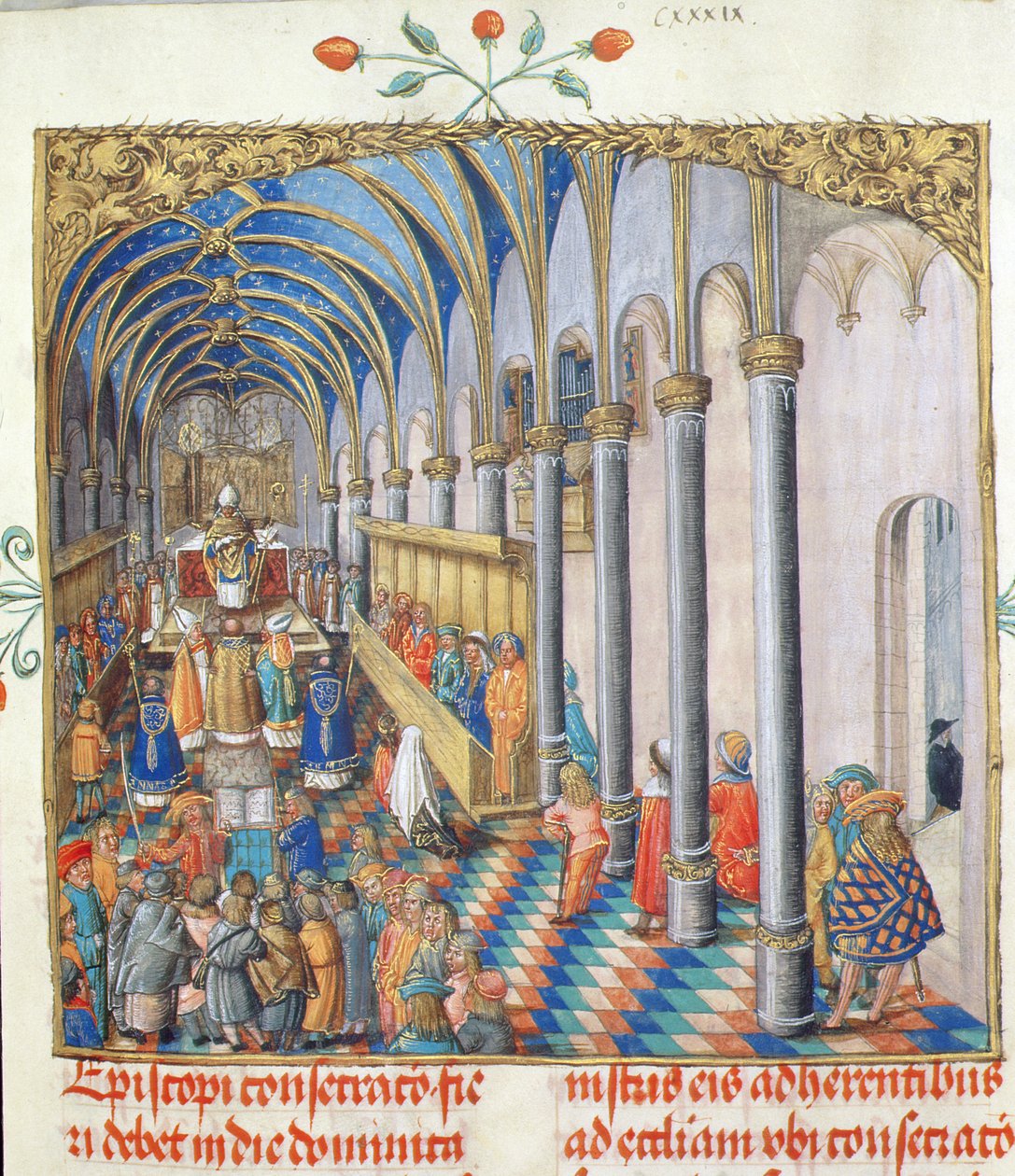 Consacrazione del vescovo dal Pontificale del vescovo Erasmus Ciolek, c.1510 da Polish School