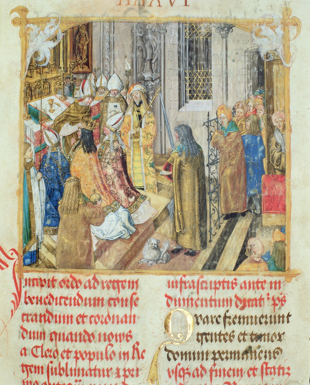 Incoronazione del re di Polonia dal Pontificale del vescovo Erasmus Ciolek, c.1510 da Polish School