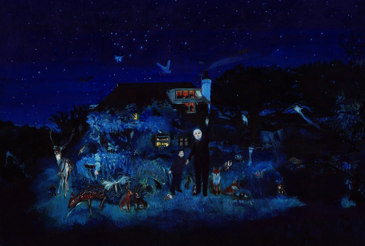 Il nonno e le stelle, 2022 (acquerello e gouache su carta) da Polly Horner
