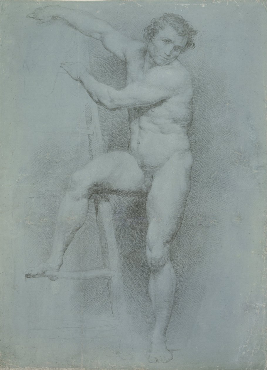 Nudo maschile appoggiato a una scala da Pompeo Girolamo Batoni
