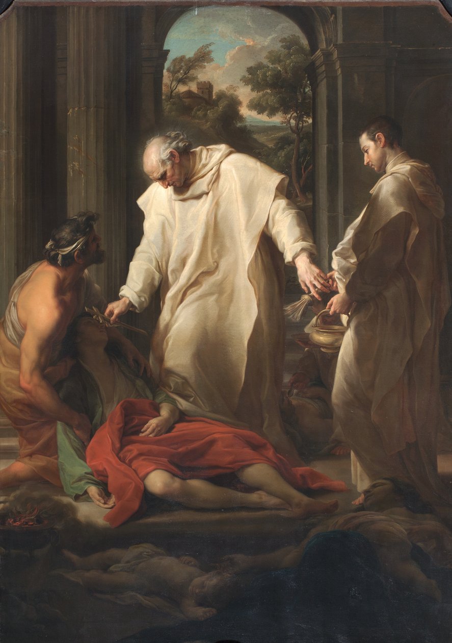 Il beato Bernardo Tolomei aiuta le vittime della peste, 1745 da Pompeo Girolamo Batoni