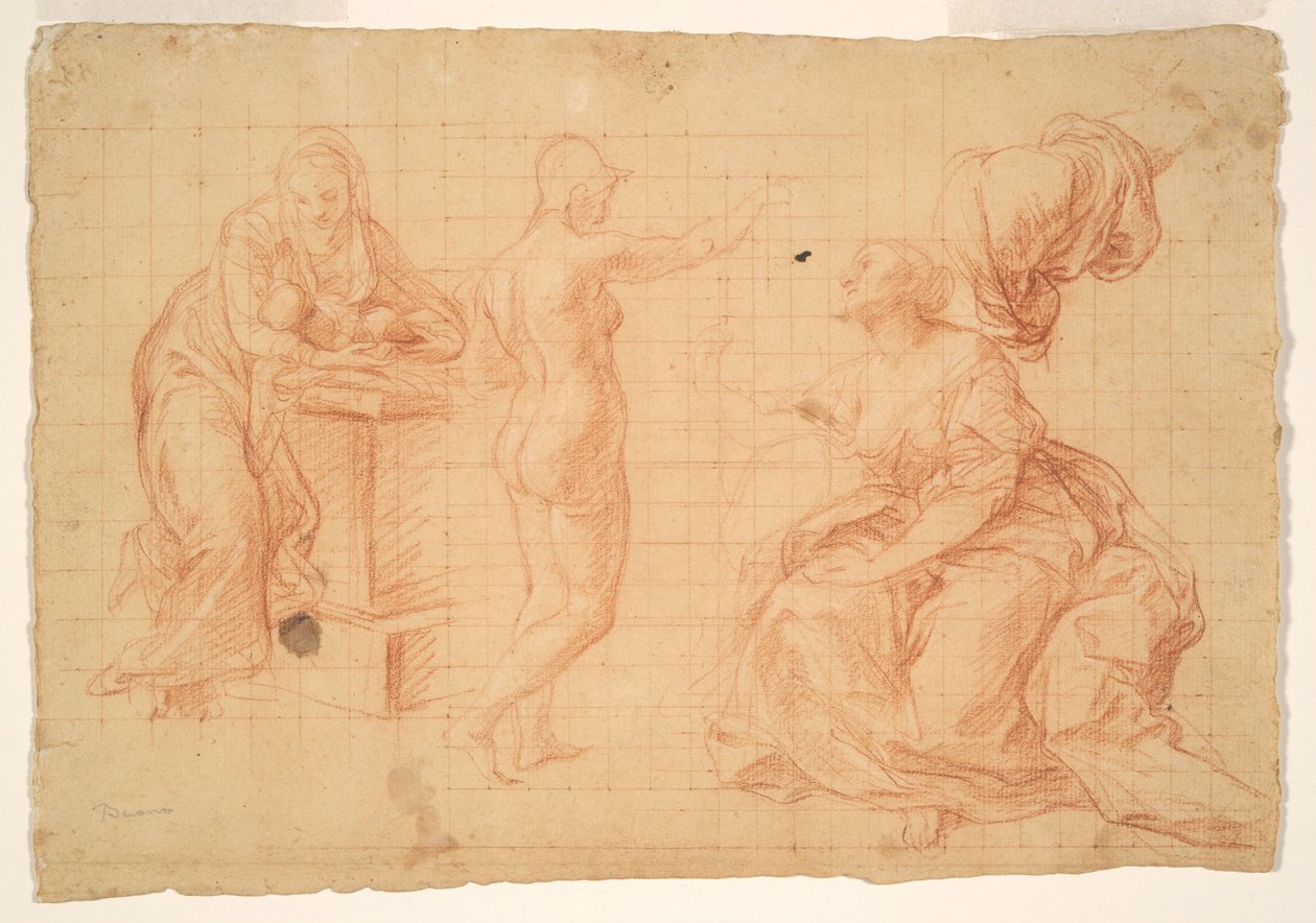 Studien für "Herkules an der Weggabelung" und für die "Geburt Christi" da Pompeo Girolamo Batoni