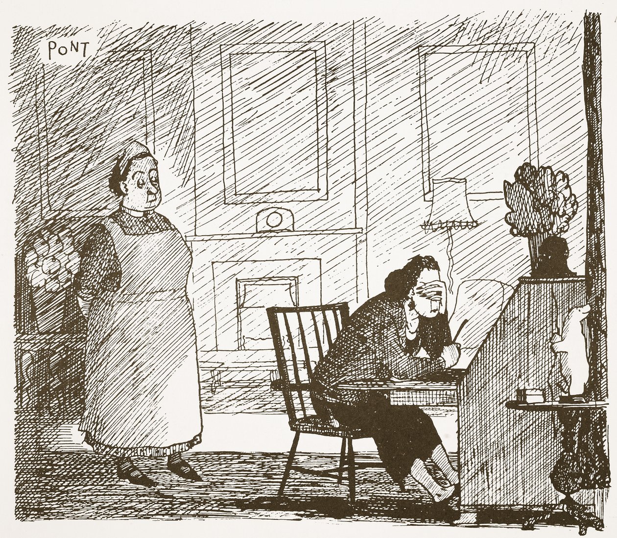 Assenza di idee per i pasti, illustrazione da 