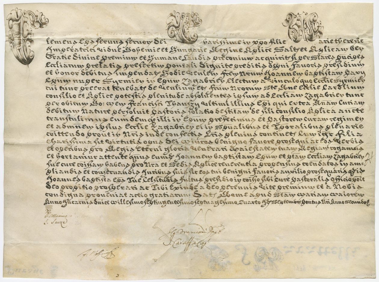 Lettera apostolica di Papa Clemente XIV all