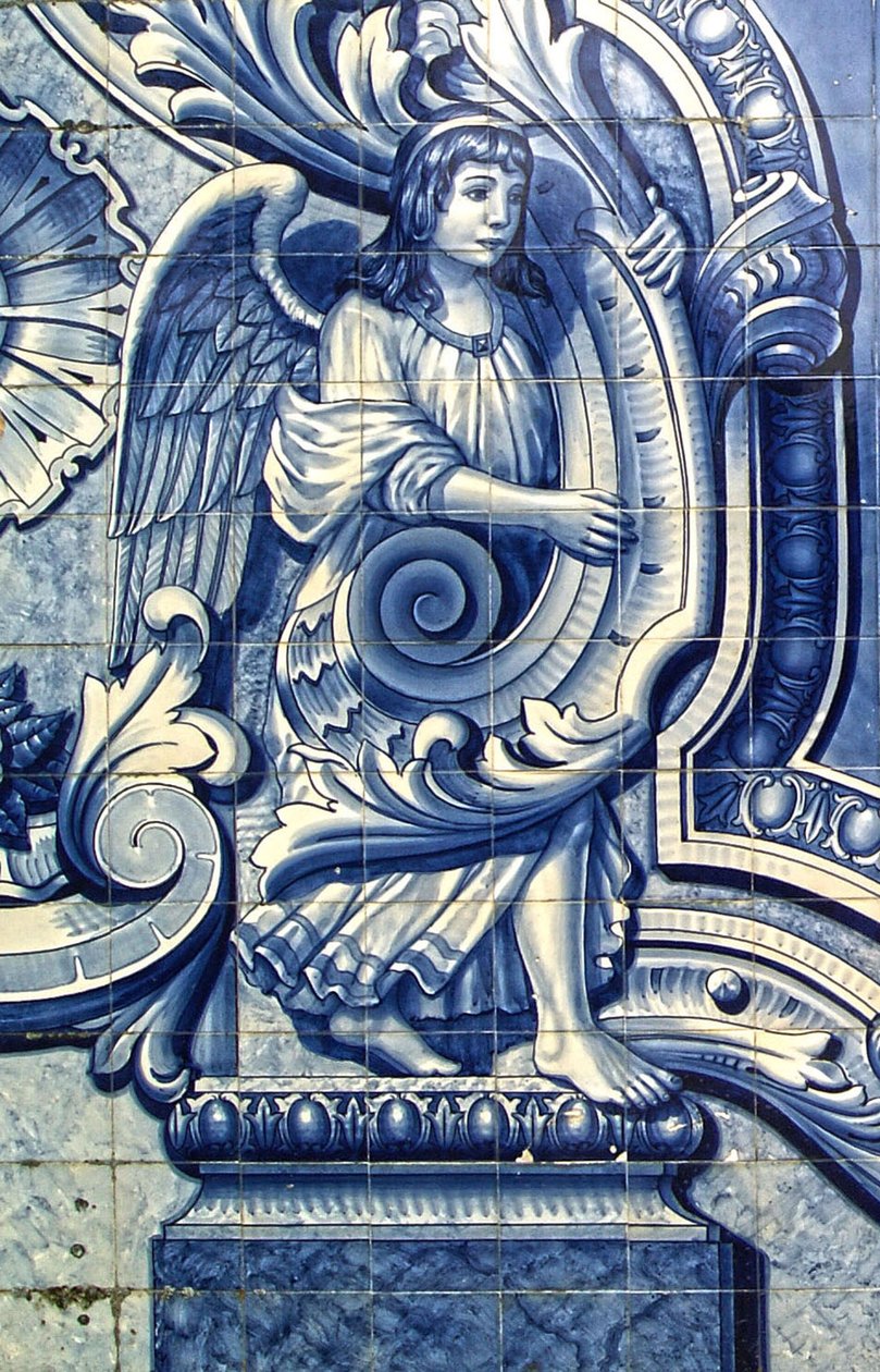 Pannello decorativo raffigurante un angelo, Lamego, Portogallo. 1738 da Portuguese School