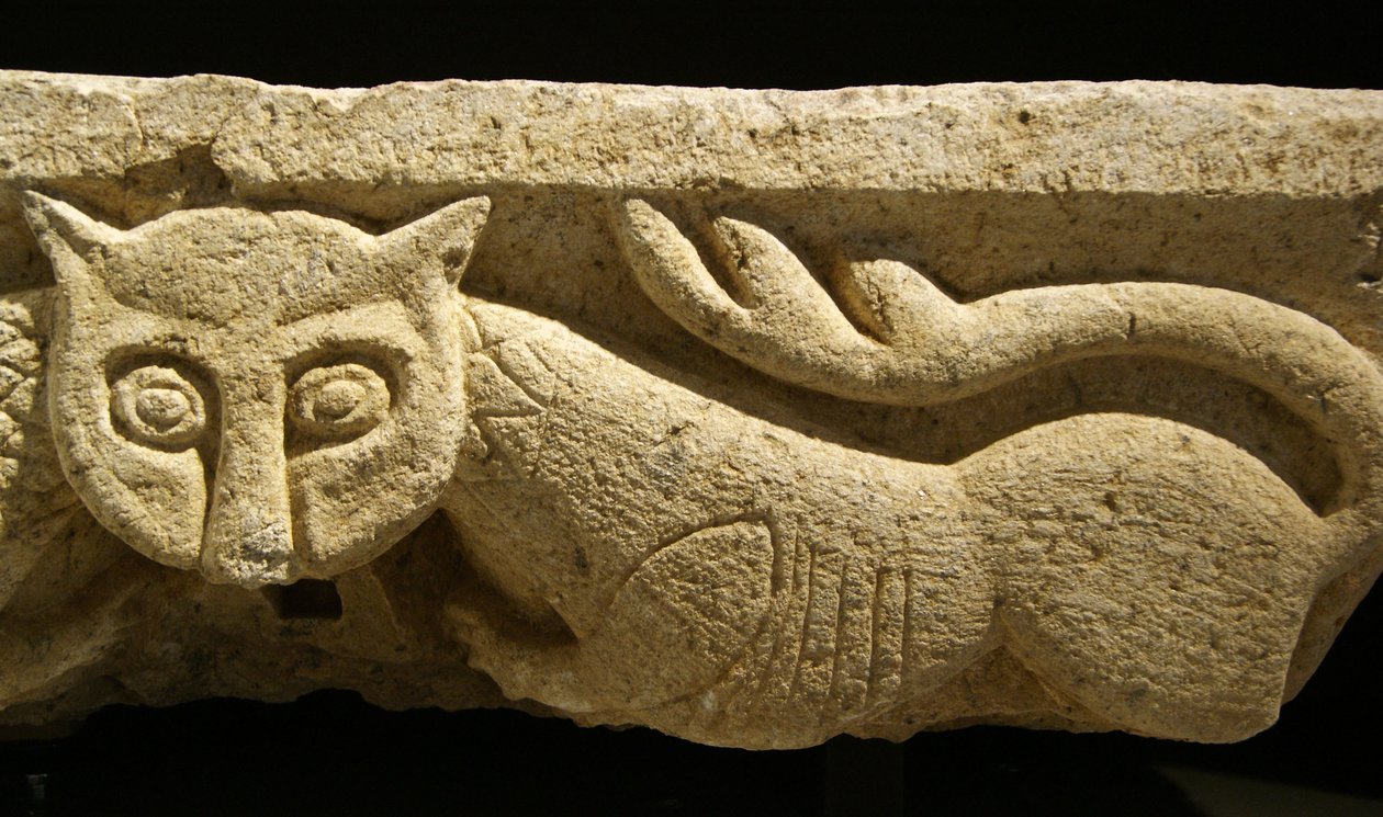 (dettaglio) di un capitello zoomorfo da una delle colonne originali da Portuguese School