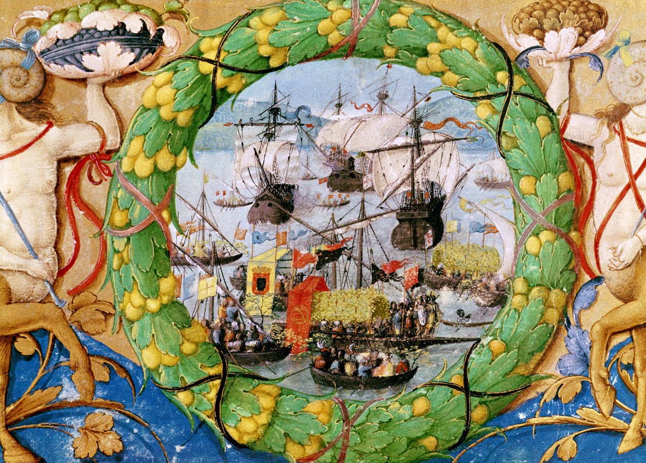 Festa della flotta portoghese, illustrazione da Lettura Nova di Alem Douro, 1513 da Portuguese School