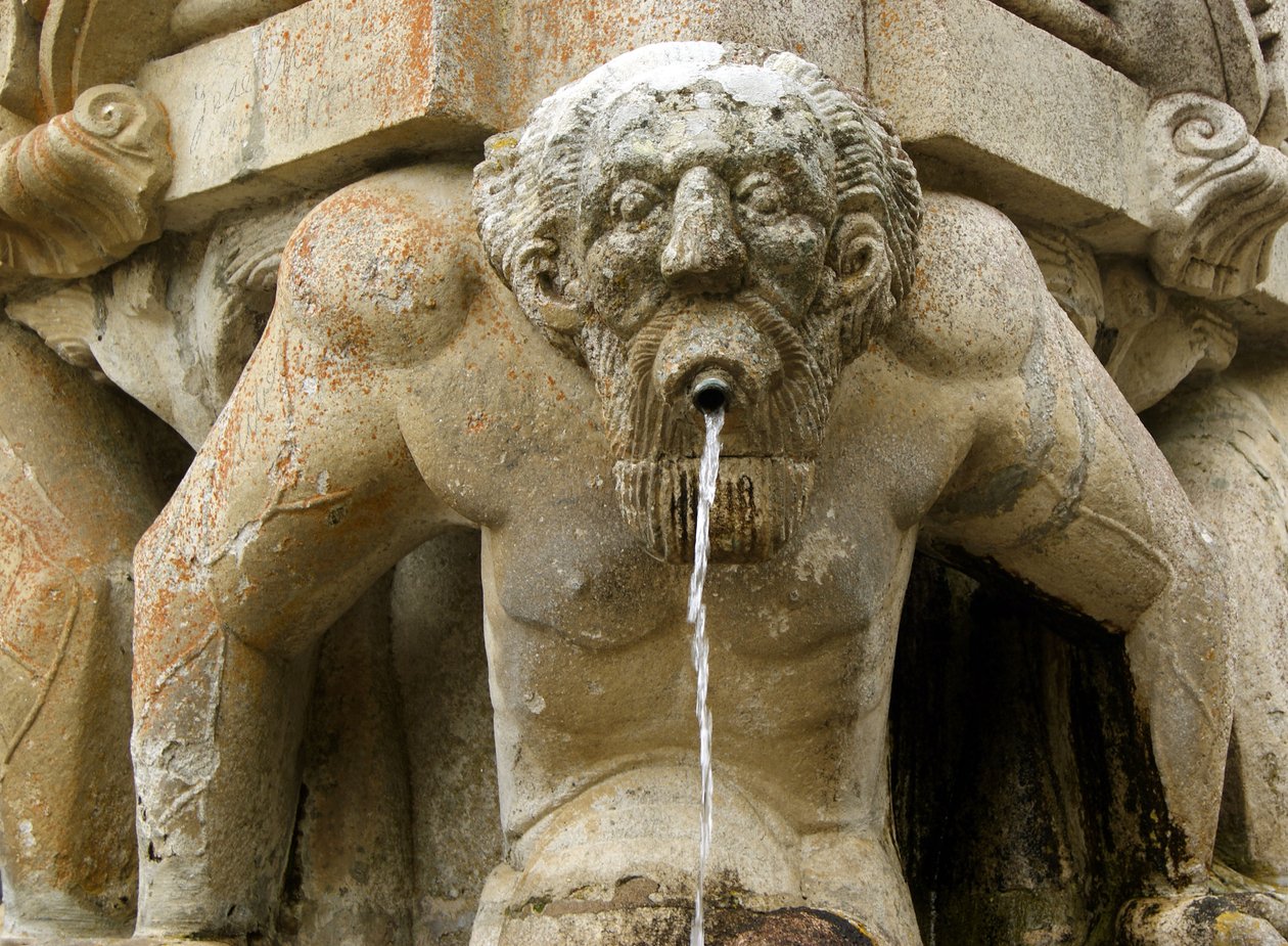 Atlante mitico alla base di un obelisco, Lamego, Portogallo. 1738 da Portuguese School