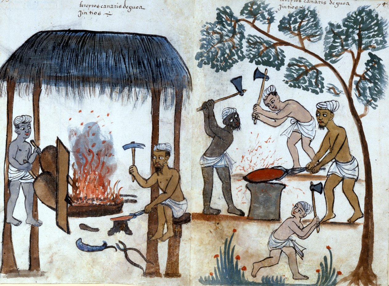 La metallurgia indiana primitiva. Manoscritto portoghese del XVI secolo. Roma, Bibl. Casanatense da Portuguese School