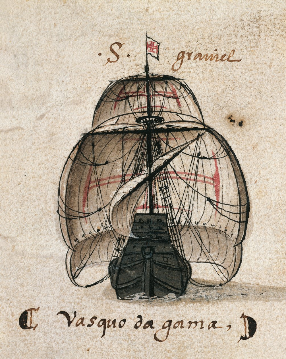 Caravella di Vasco da Gama, illustrazione da 