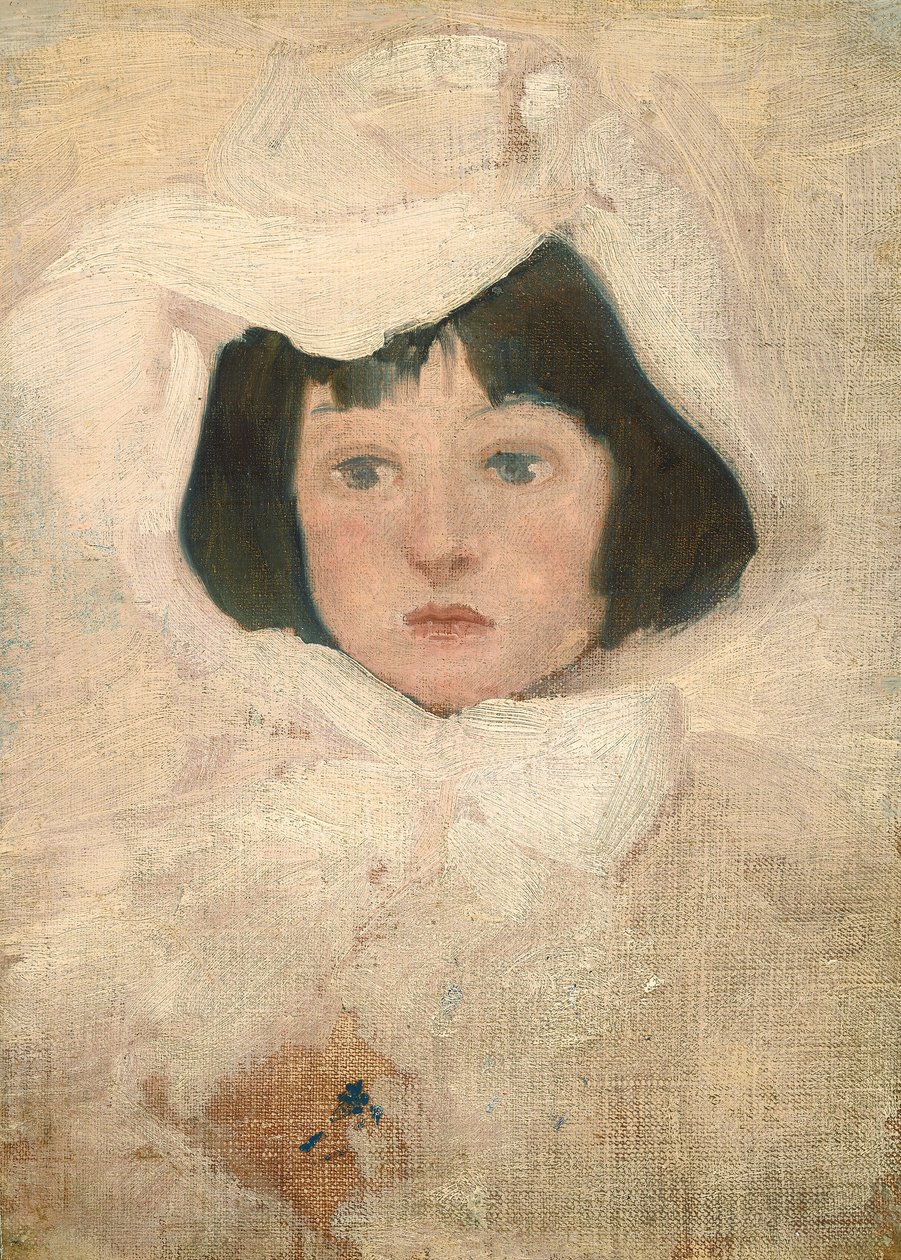Bambina in bianco da Possibly American or British 19th Century