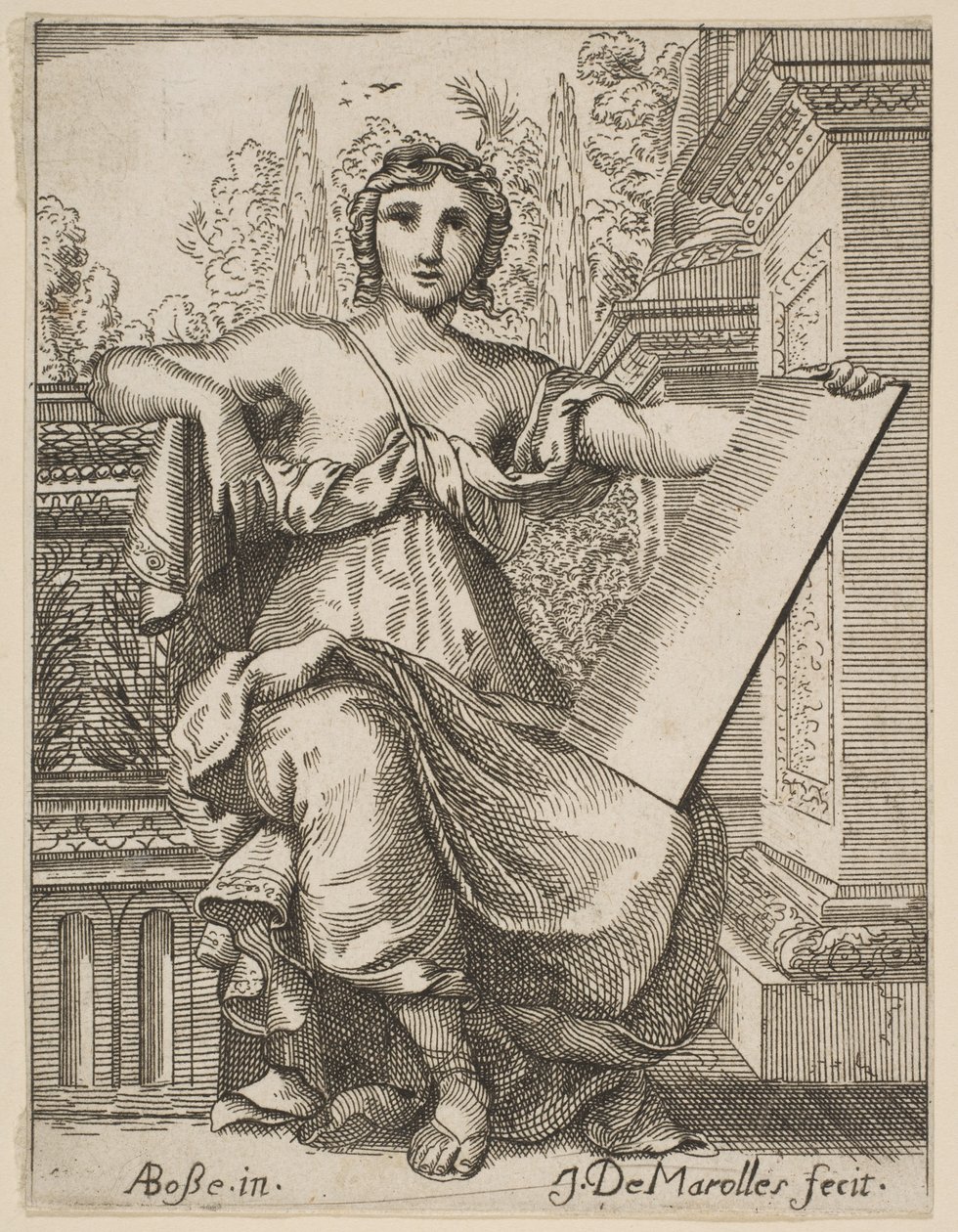 Donna seduta che tiene una tavoletta da Possibly by Jean Antoine de Maroulles