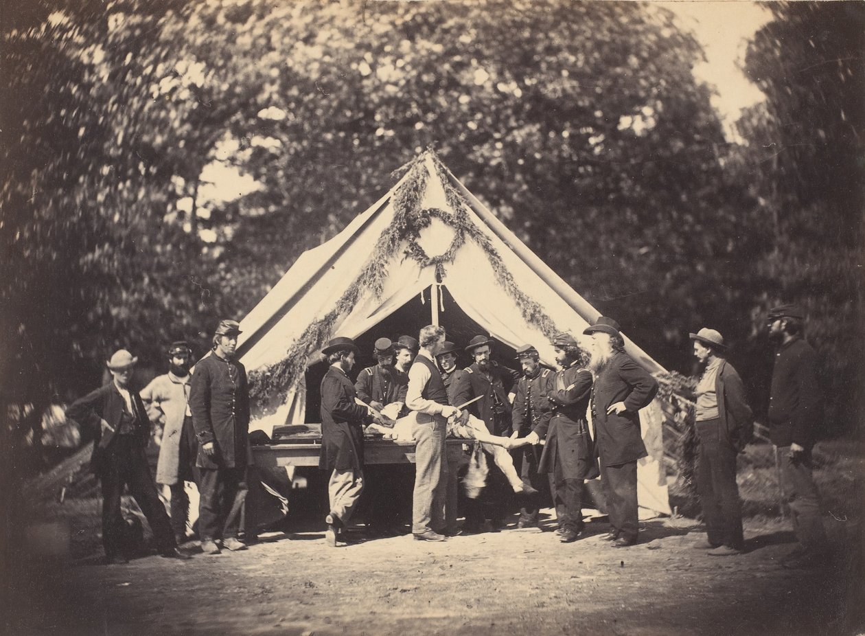 Tenda operatoria, Campo Letterman, Gettysburg, Pennsylvania, 1863 da Possibly by Weaver Brothers.