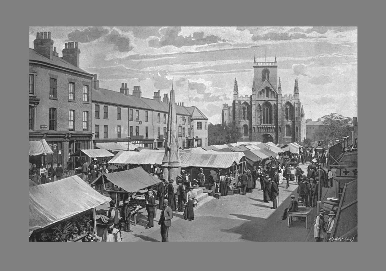 Piazza del Mercato, Selby, c1900 da Poulton and Co