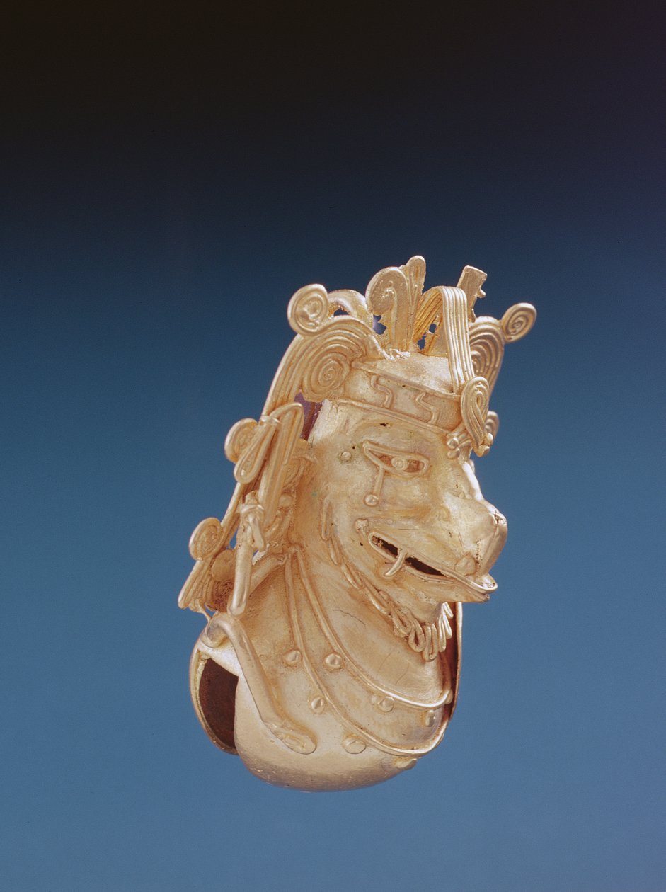 Campana, cultura Mixtec (oro) da Pre Columbian