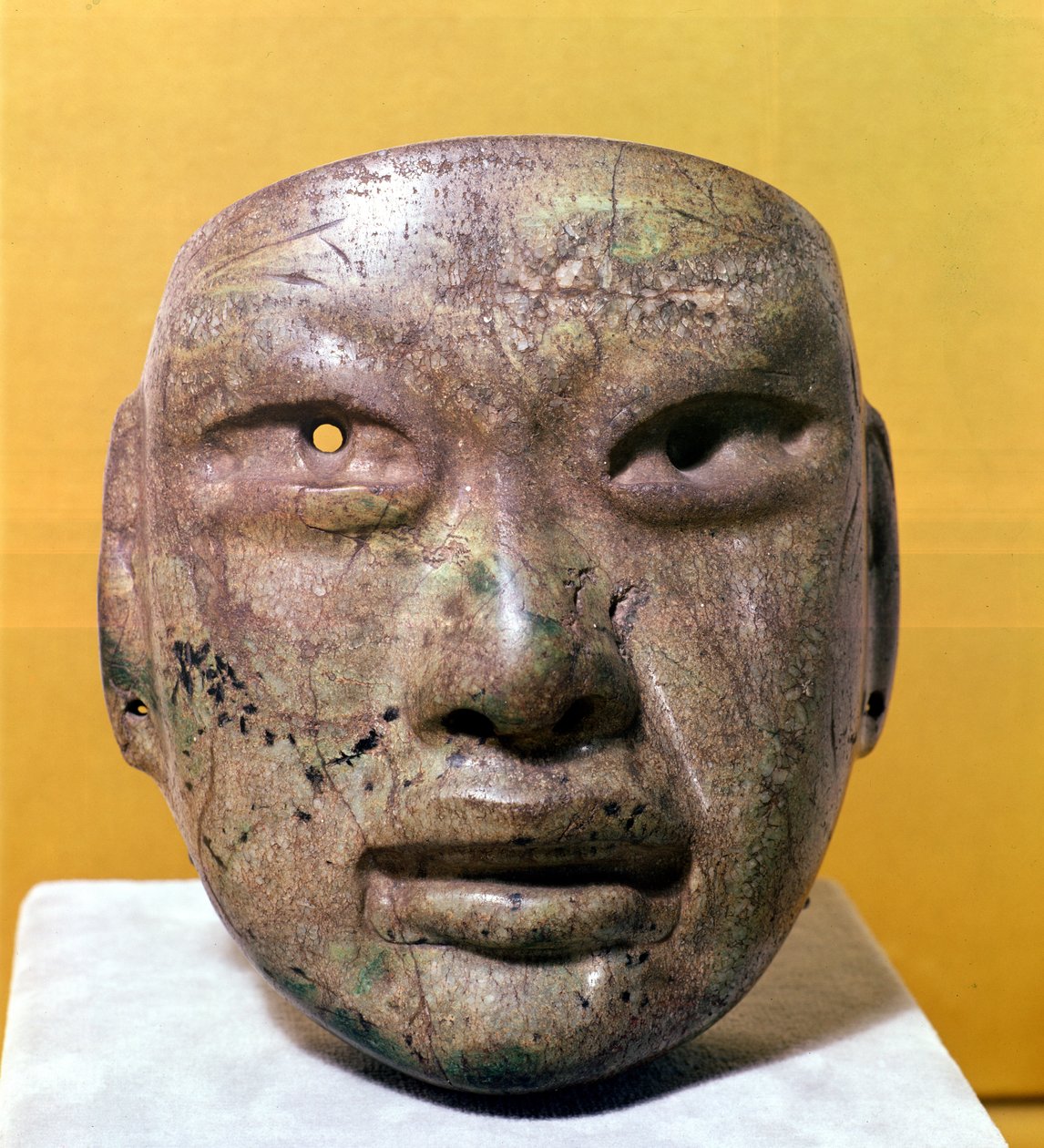 Maschera funeraria, Olmeca, dal Messico da Pre Columbian