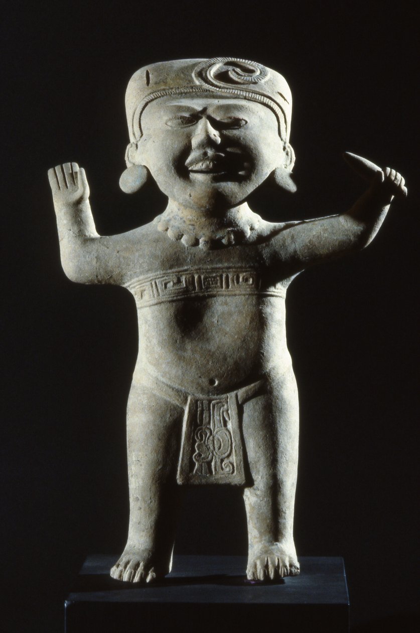 Statuetta totonaca con volto sorridente, dallo stato di Veracruz, periodo tardo classico da Pre Columbian